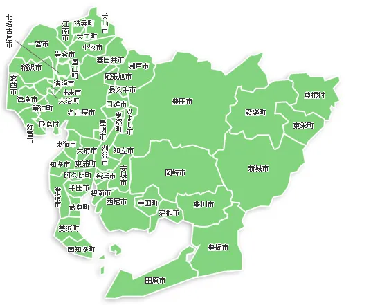 愛知県の全域地図