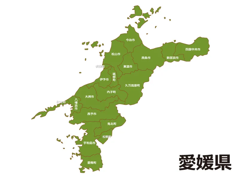 愛媛の地図