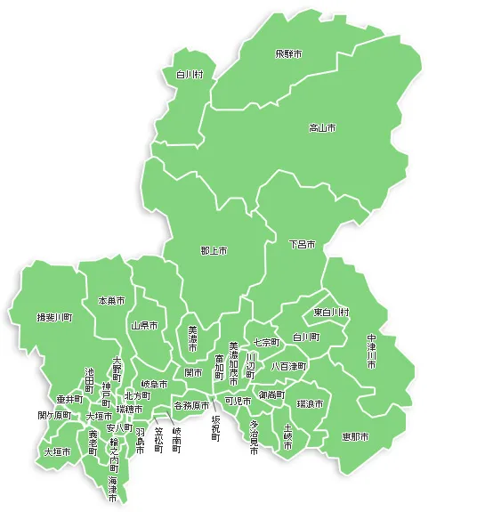 岐阜県の全域地図