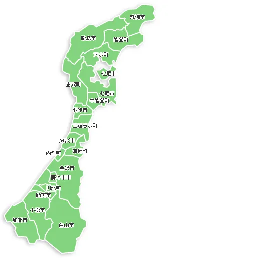 石川県の全域地図