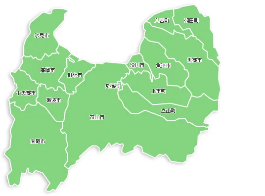 富山県の全域地図