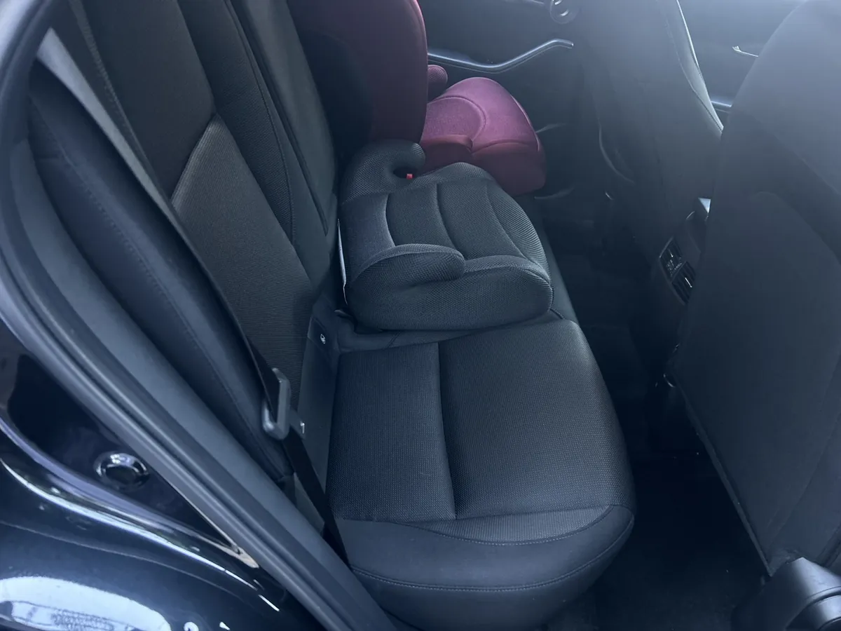 完了後の後部座席全体。チャイルドシートを車内に戻したところ
