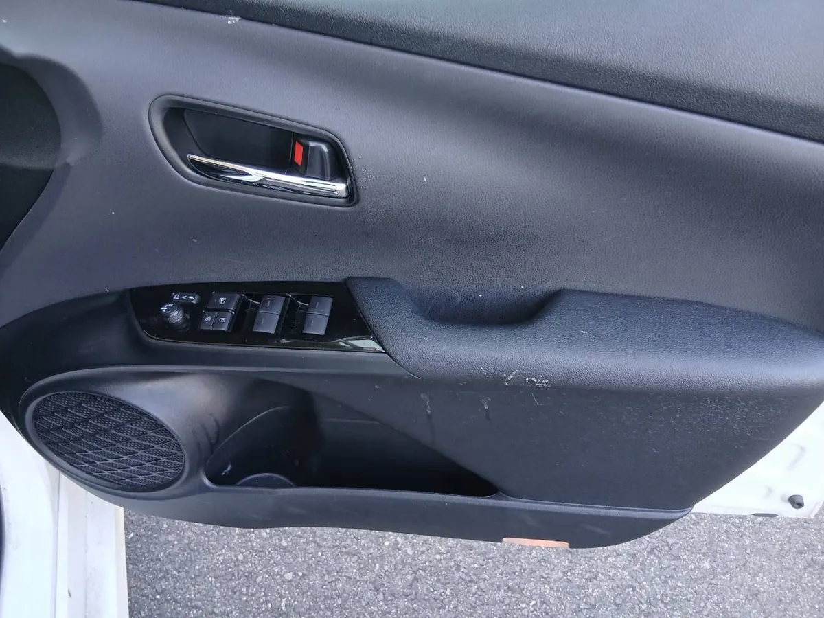 作業前の運転席のドアの内張り。ドアハンドルのまわりと肘を置く面に白い細かい点がある